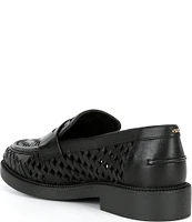 Michael Kors Eden Woven Leather Penny Loafers