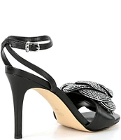 Michael Kors Elodie Leather Rhinestone Flower Dress Sandals