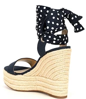 Michael Kors Esme Canvas Espadrille Wedge Sandals