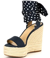 Michael Kors Esme Canvas Espadrille Wedge Sandals