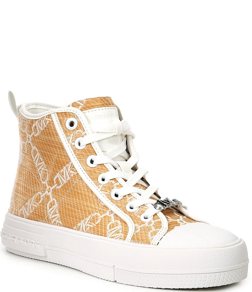 Michael Kors Evy MK Logo Chain Jacquard High Top Sneakers