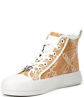 Michael Kors Evy MK Logo Chain Jacquard High Top Sneakers