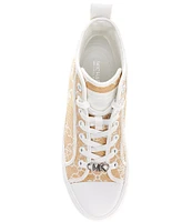 Michael Kors Evy MK Logo Chain Jacquard High Top Sneakers