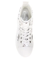 Michael Kors Evy Zebra Print Sequin High Top Sneakers