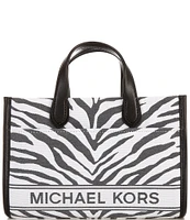 Michael Kors Gigi East West Zebra Print Small Messenger Tote Bag