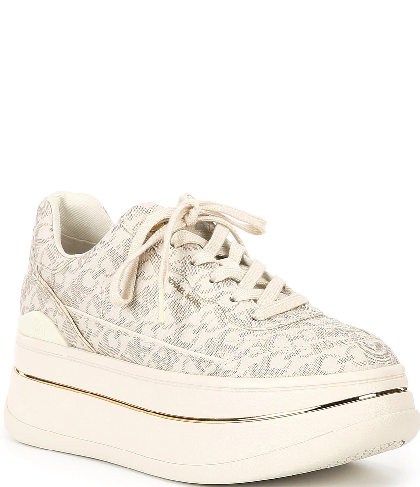 Michael Kors Hayes Signature Logo Platform Lace Up Sneakers