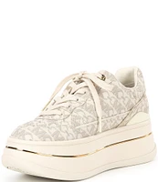 Michael Kors Hayes Signature Logo Platform Lace Up Sneakers