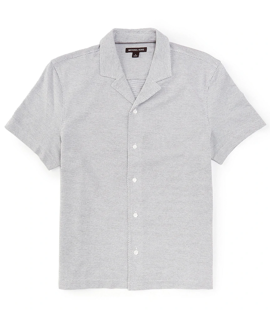 Michael Kors Jacquard Short Sleeve Woven Camp Shirt