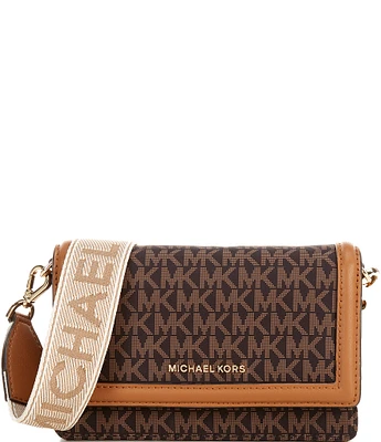 Michael Kors Nylon Jet Set Small Logo Print Woven Smartphone Crossbody Bag