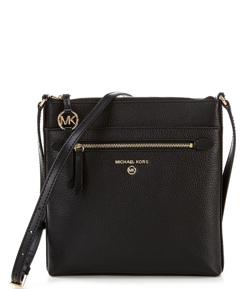 Michael Kors Jet Set Small Pebbled Leather Flat Crossbody Bag