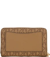 Michael Kors Jet Set Small Signature Logo Semi Lux Zip Around Card Case