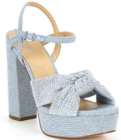 Michael Kors Josie Rhinestone Denim Platform Sandals