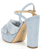 Michael Kors Josie Rhinestone Denim Platform Sandals