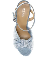 Michael Kors Josie Rhinestone Denim Platform Sandals