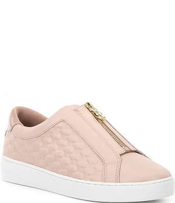 Michael Kors Keaton Zip MK Embossed Leather Sneakers