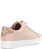 Michael Kors Keaton Zip MK Embossed Leather Sneakers