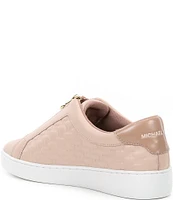 Michael Kors Keaton Zip MK Embossed Leather Sneakers