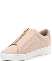 Michael Kors Keaton Zip MK Embossed Leather Sneakers