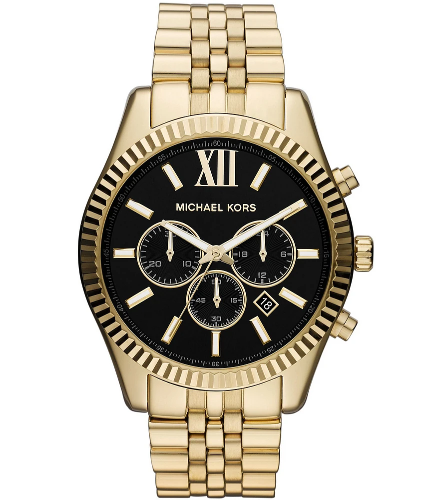 Michael Kors Lexington Gold Stainless Steel Chronograph Watch