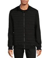 Michael Kors Long Sleeve Mixed-Media Coat