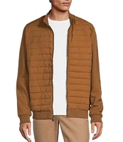 Michael Kors Long Sleeve Mixed-Media Coat