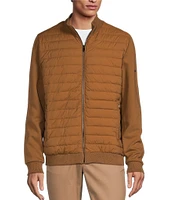 Michael Kors Long Sleeve Mixed-Media Coat