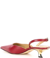 Michael Kors Luna Leather Kitten Heel Slingback Pumps