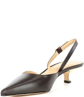 Michael Kors Luna Leather Kitten Heel Slingback Pumps