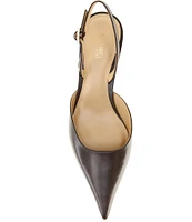 Michael Kors Luna Leather Kitten Heel Slingback Pumps