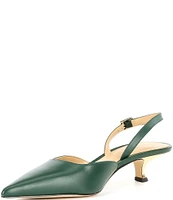 Michael Kors Luna Leather Kitten Heel Slingback Pumps