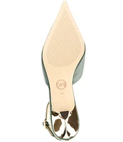 Michael Kors Luna Leather Kitten Heel Slingback Pumps