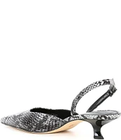 Michael Kors Luna Snake Embossed Leather Kitten Heel Slingback Pumps