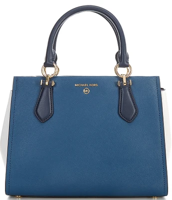 Michael Kors Marilyn Medium Colorblock Saffiano Leather Satchel Bag