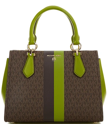 Michael Kors Marilyn Logo Colorblock Medium Satchel Bag