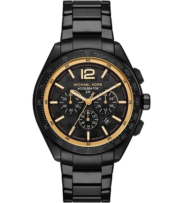 Michael Kors Men's Accelerator 2.0 Chronograph Black Tone Stainless Steel Bracelet Watch