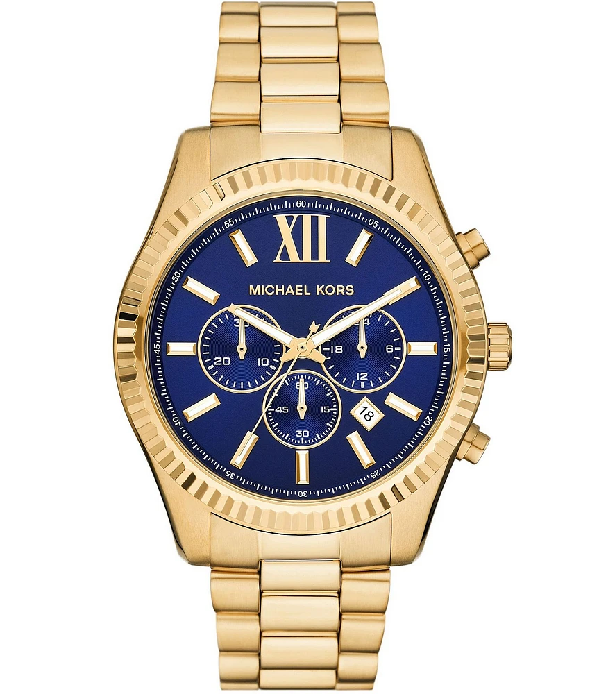 Michael Kors Men's Lexington Chronograph Gold-Tone Stainless Steel Bracelet Watch