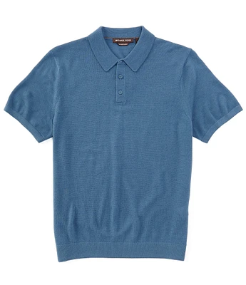 Michael Kors Merino Wool Short Sleeve Polo Shirt