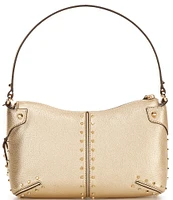 Michael Kors Metallic Gold Stud Astor Large Pouchette Shoulder Bag