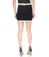 Michael Kors Metallic Trim Pencil Mini Skirt