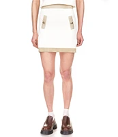 Michael Kors Metallic Trim Pencil Mini Skirt