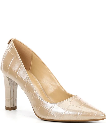 Michael Kors Milly Flex Crocodile Embossed Leather Pumps