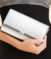 Michael Kors Mona Large East West Metallic Clutch Bag