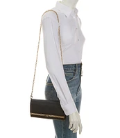 Michael Kors Mona Large Metallic Leather Clutch