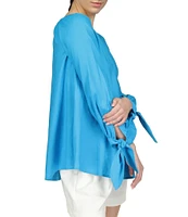 Michael Kors On/Off-The-Shoulder Long Sleeve Tie Cuff Blouse