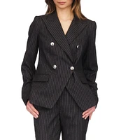 Michael Kors Metallic Pinstripe Double-Breasted Blazer