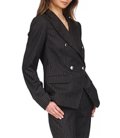 Michael Kors Metallic Pinstripe Double-Breasted Blazer