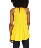 Michael Kors Pleated Halter Neckline Sleeveless Top