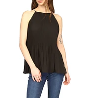 Michael Kors Pleated Halter Neckline Sleeveless Top