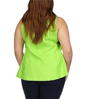 Michael Kors Plus Size Collar Halter Neckline Sleeveless Top