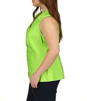 Michael Kors Plus Size Collar Halter Neckline Sleeveless Top